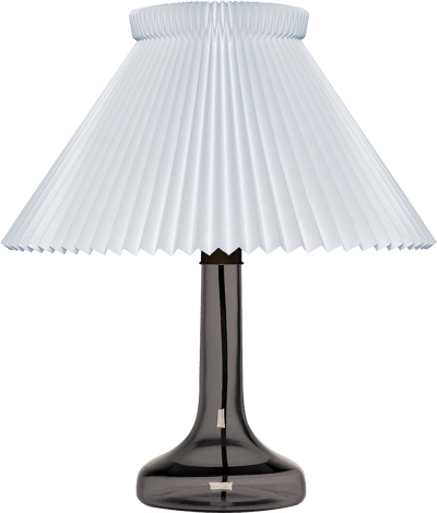 LE KLINT BORDLAMPE MODEL 343 RØGET GLAS INKL PAPIRSKÆRM 1-23PA E27