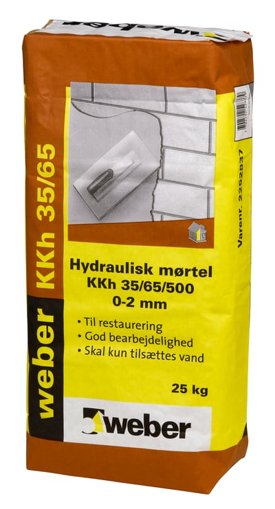 WEBER HYDRAULISK PUDSEMØRTEL KKH 35/65/500 0-2MM - 25 KG