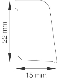 PRIMO SKURELISTE HVID 15X22MM 3100MM  5065