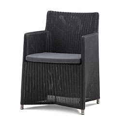 CANE-LINE DIAMOND STOL GRAFIT FLET INKL GRÅ SUNBRELLA HYNDE