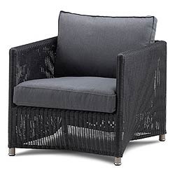 CANE-LINE DIAMOND LOUNGESTOL GRAFIT FLET INKL GRÅ SUNBRELLA HYNDER
