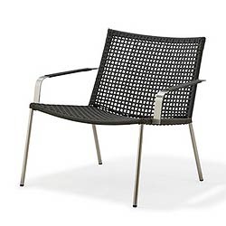 CANE-LINE STRAW LOUNGE STOL M/ARMLÆN ANTRACIT ROPE