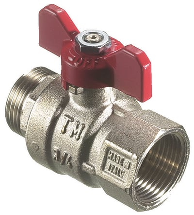 KUGLEHANE 3/4" MED T-GREB MUFFE/NIPPEL
