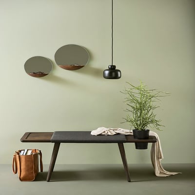 WOUD POCKET MIRROR Ø26CM SPEJL MED BAKKE SORTMALET EG