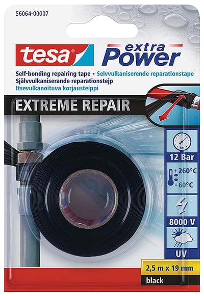 TESA EXTREME REPAIR SILIKONE VULKANISERING SORT 2,5MX19MM